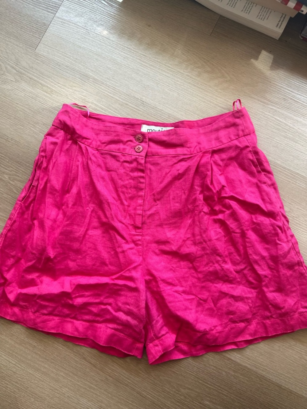 Fuchsia High-Waist Shorts